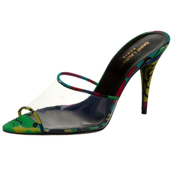Saint Laurent printed PVC Heels - Picture 1 of 5
